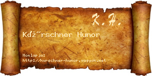 Kürschner Hunor névjegykártya